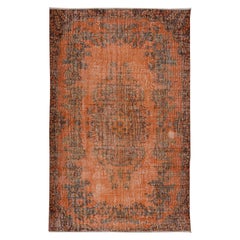 4.8x7.2 Ft Modern Burnt Orange Handmade Area Rug, Contemporary Turkish Carpet