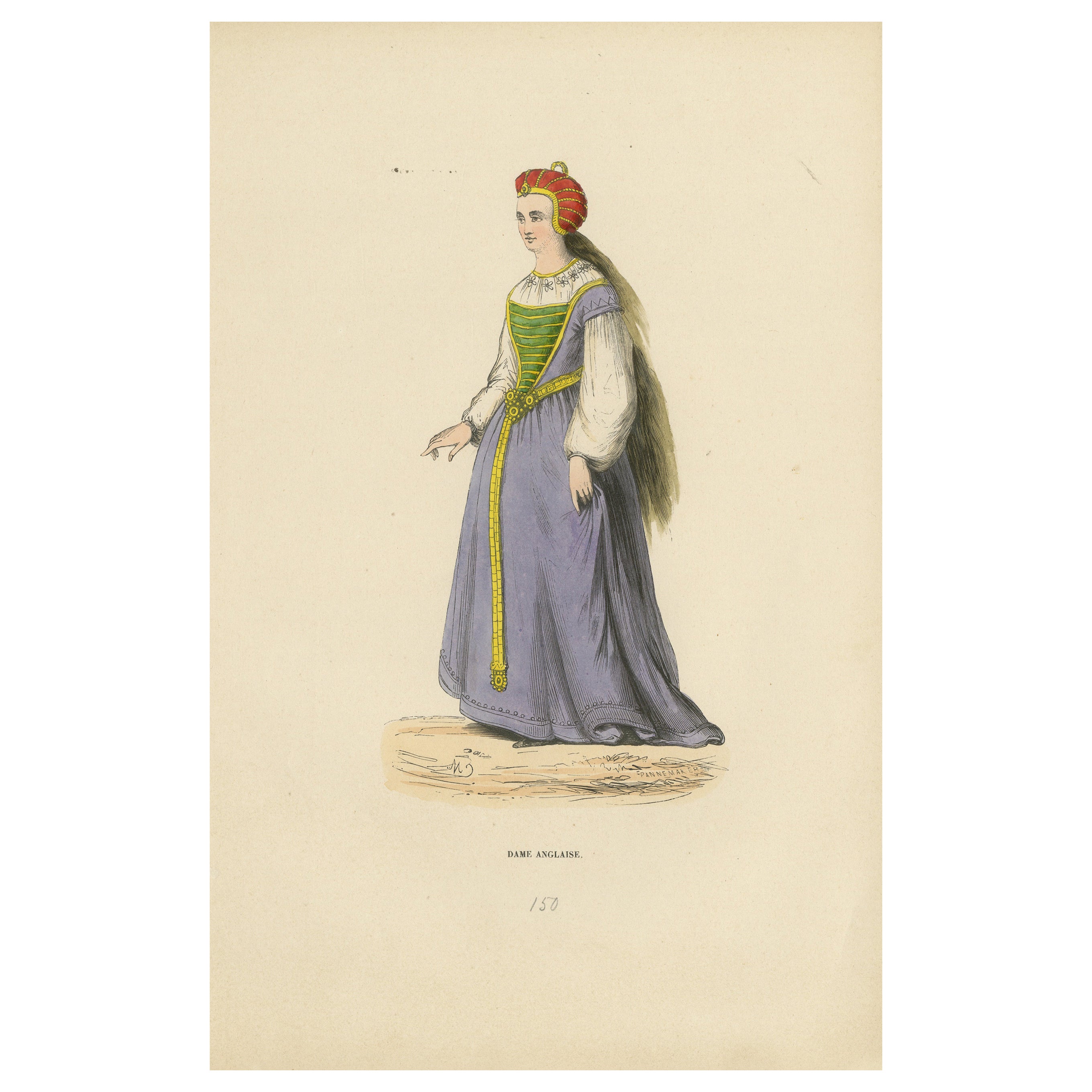 Le raffinement de la Renaissance : Une dame anglaise en costume du Moyen Âge, 1847