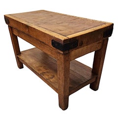 A Very Rare and Impressive 19th Century Butchers Block Table 