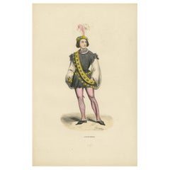 Antique The Gallant Courtier: A Nobleman's Fashion in 'Costume du Moyen Âge, 1847