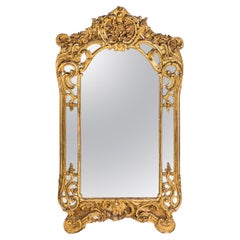 Monumental antique wall mirror, Napoleon III, Paris, gold