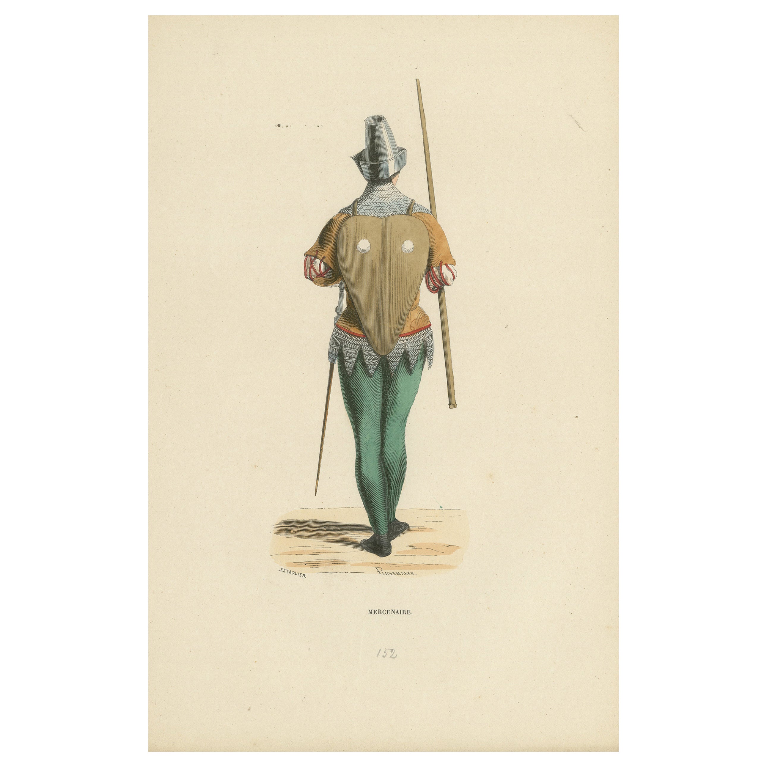 The Mercenary's Garb: Armor and Attire in 'Costume du Moyen Âge, 1847 For Sale