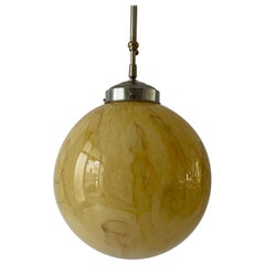 Art Deco Exceptional Church Lamp with Yellow Glass Ball , 1930s, Germany
