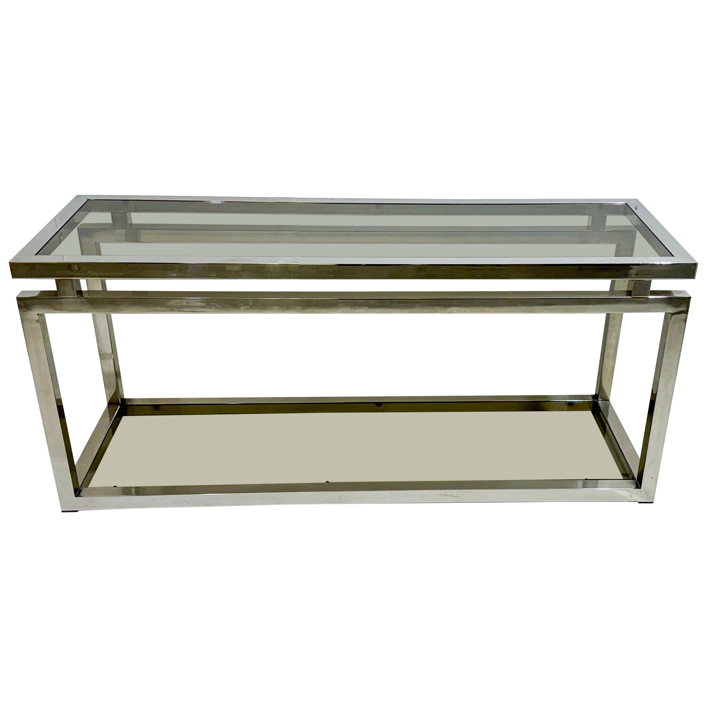 Mid-Century Modern Chrome Console, 1970s For Sale