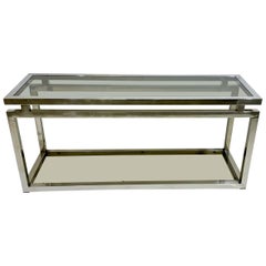 Vintage Mid-Century Modern Chrome Console, 1970s