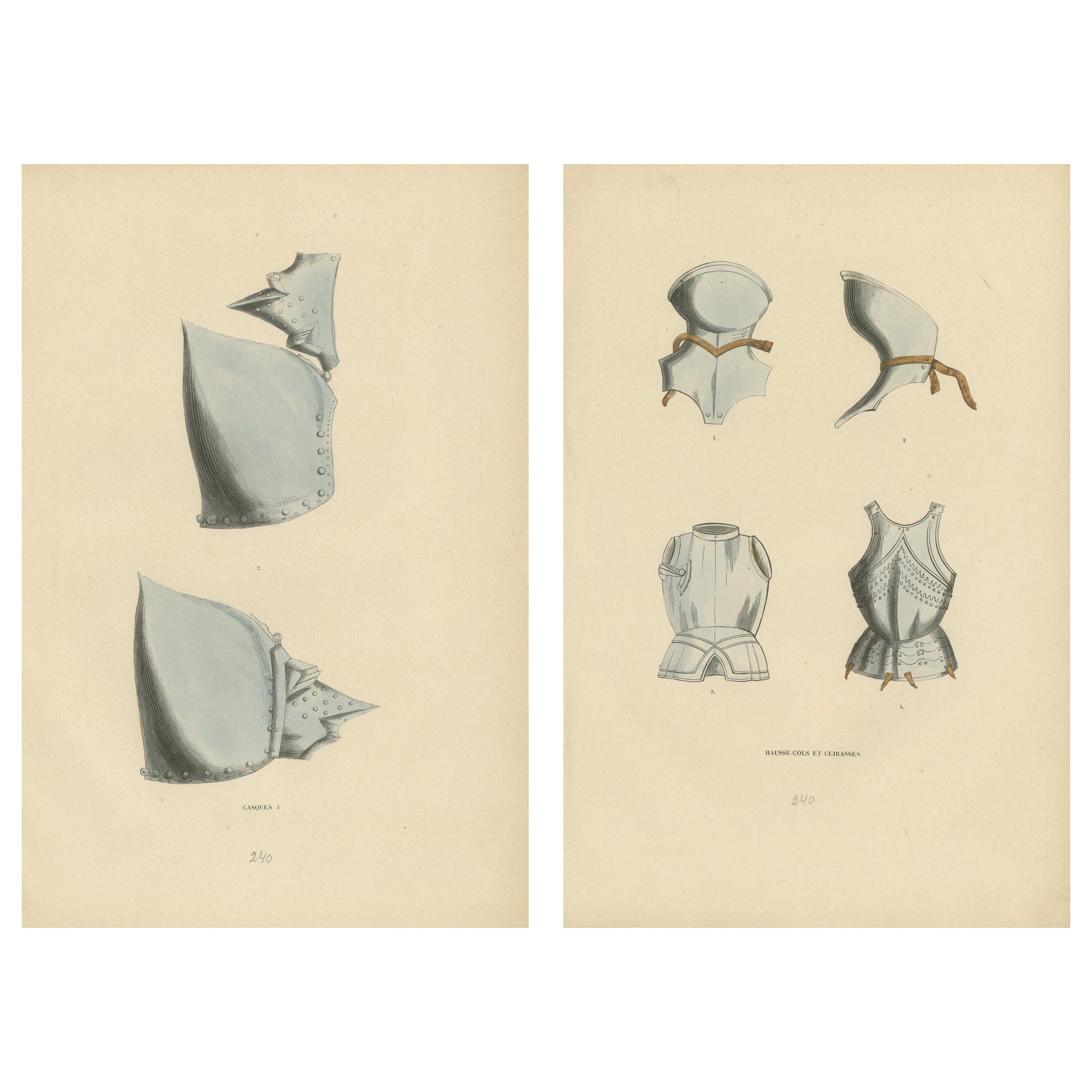 Armaments of Yore: A Study of Medieval Helmets and Armor, 1845 For Sale
