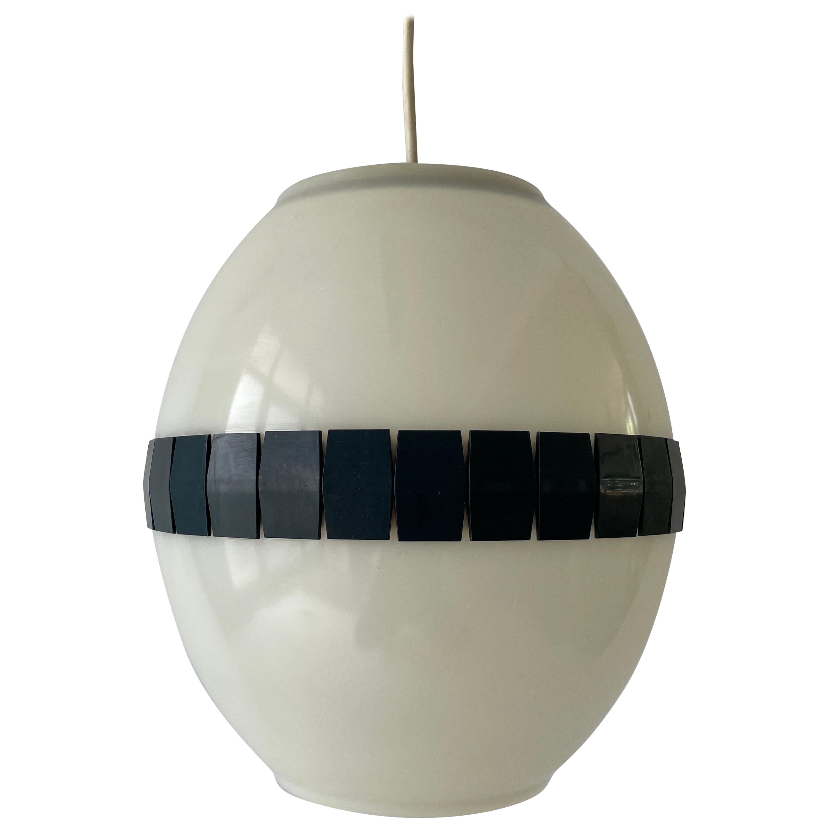 Lovely Egg-shaped Plexiglass Ceiling Lamp, 1960s, Italy For Sale