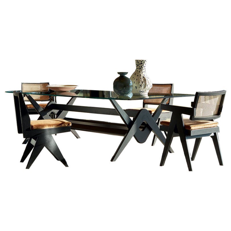 Pierre Jeanneret 056 Capitol Complex Dining Set, by Cassina