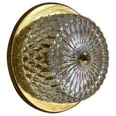 Orrefors, Lyfa 1960s Modern Textured Glass Brass Sconce