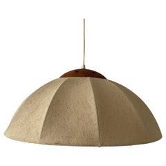 Fabric Pendant Lamp with Teak Detail by Domus, 1960s, Germany