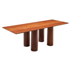 Retro 1970s Mario Bellini Il Colonnato Table in Red Travertine for Cassina, Italy