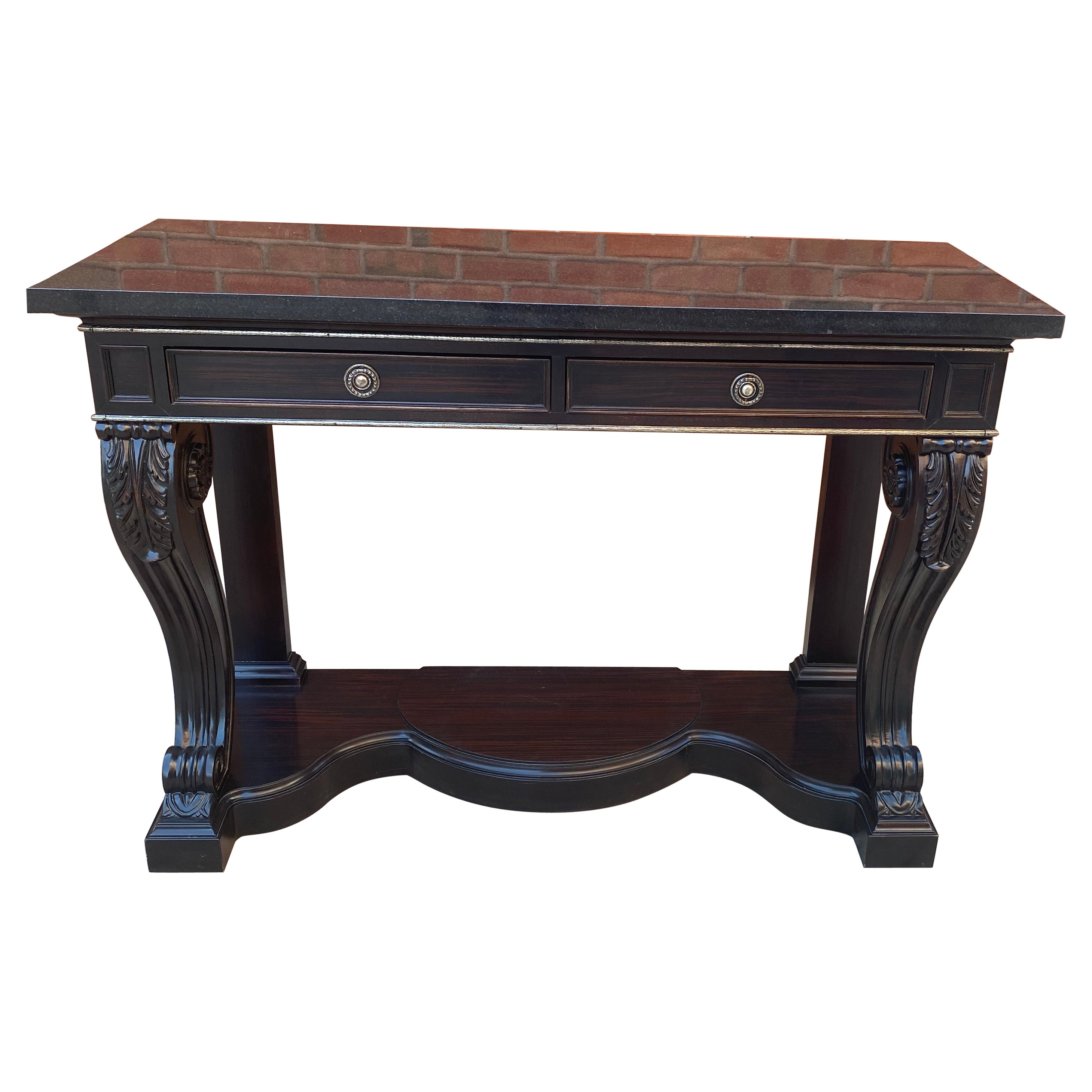 Ralph Lauren Clivedon Macassar and Marble Console Table  For Sale