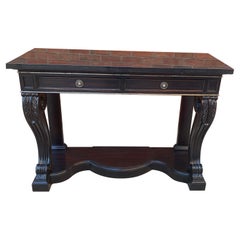 Table console Ralph Lauren Clivedon en macassar et marbre 