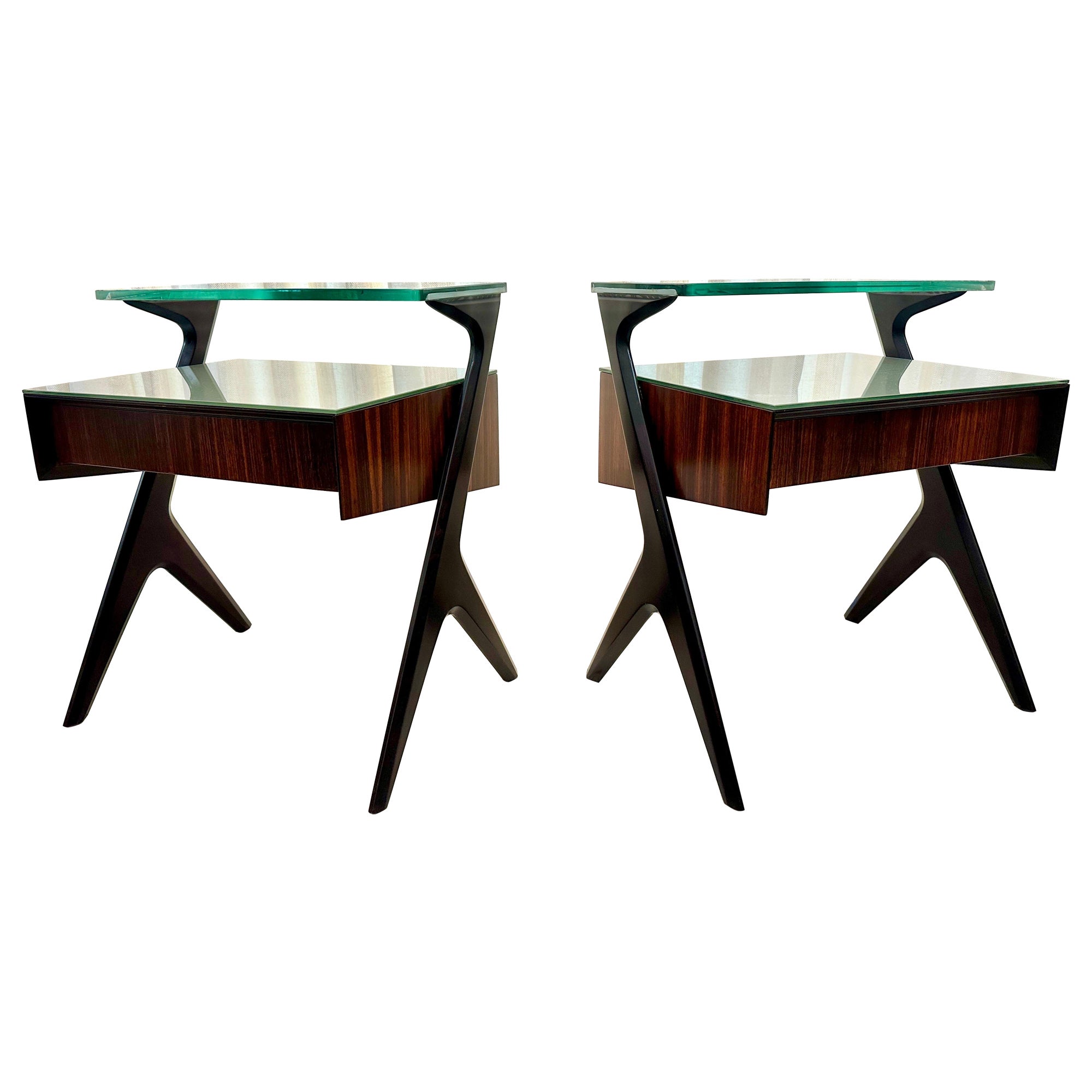 Italian Mid-Century Side-Tables/ Night Stands by Vittorio Dassi, 1950's For Sale