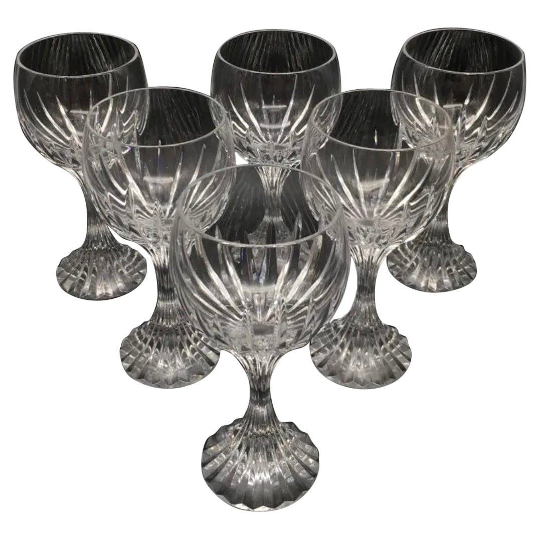 Set of Six Crystal "Massena" Red Wine Glasses by Baccarat For Sale