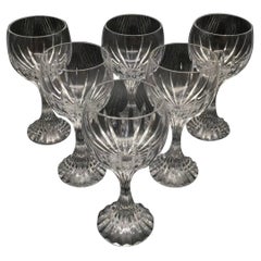 Set of Six Crystal "Massena" Red Wine Glasses by Baccarat