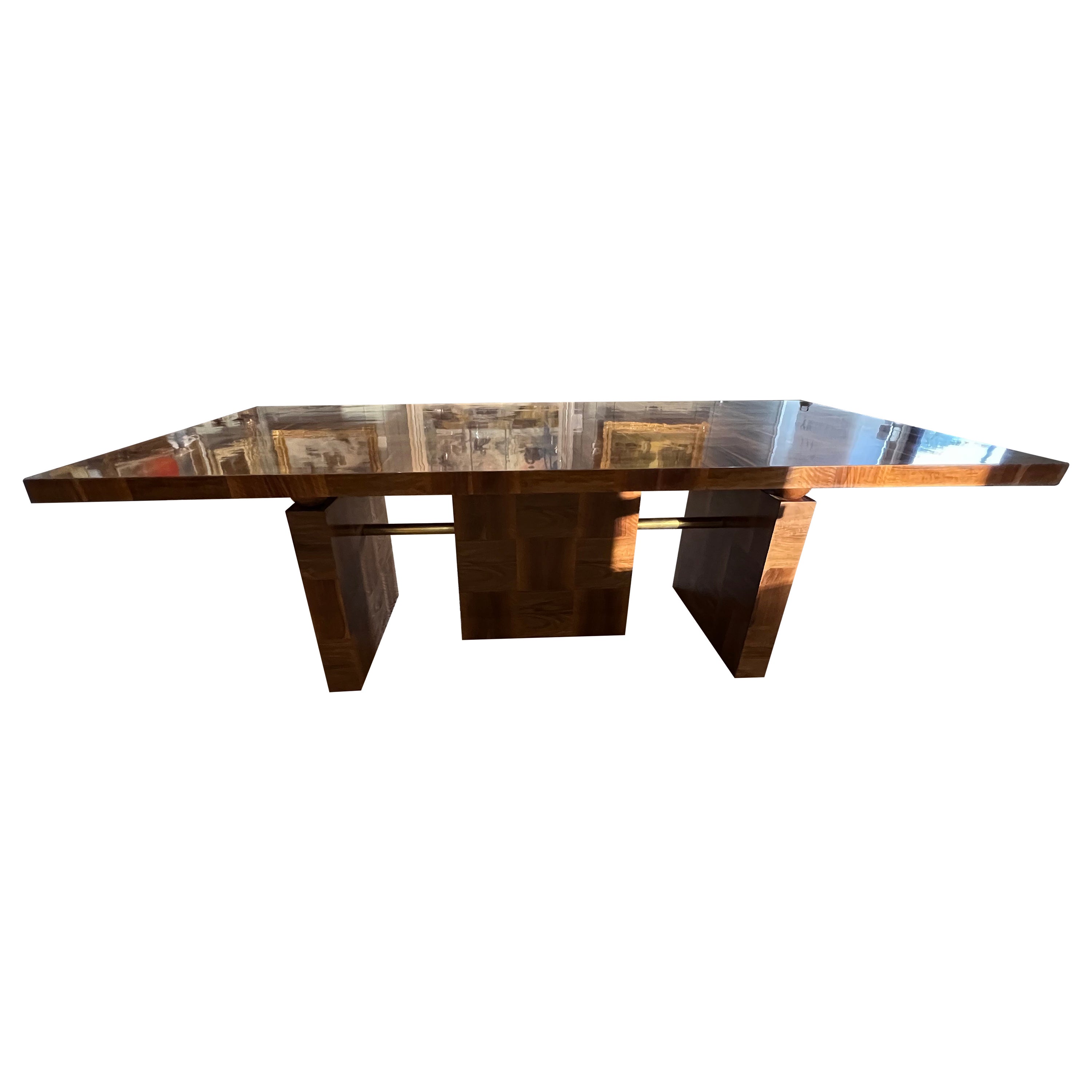 German BauHaus Dinning Table, c. 1950s, in Walnut For Sale