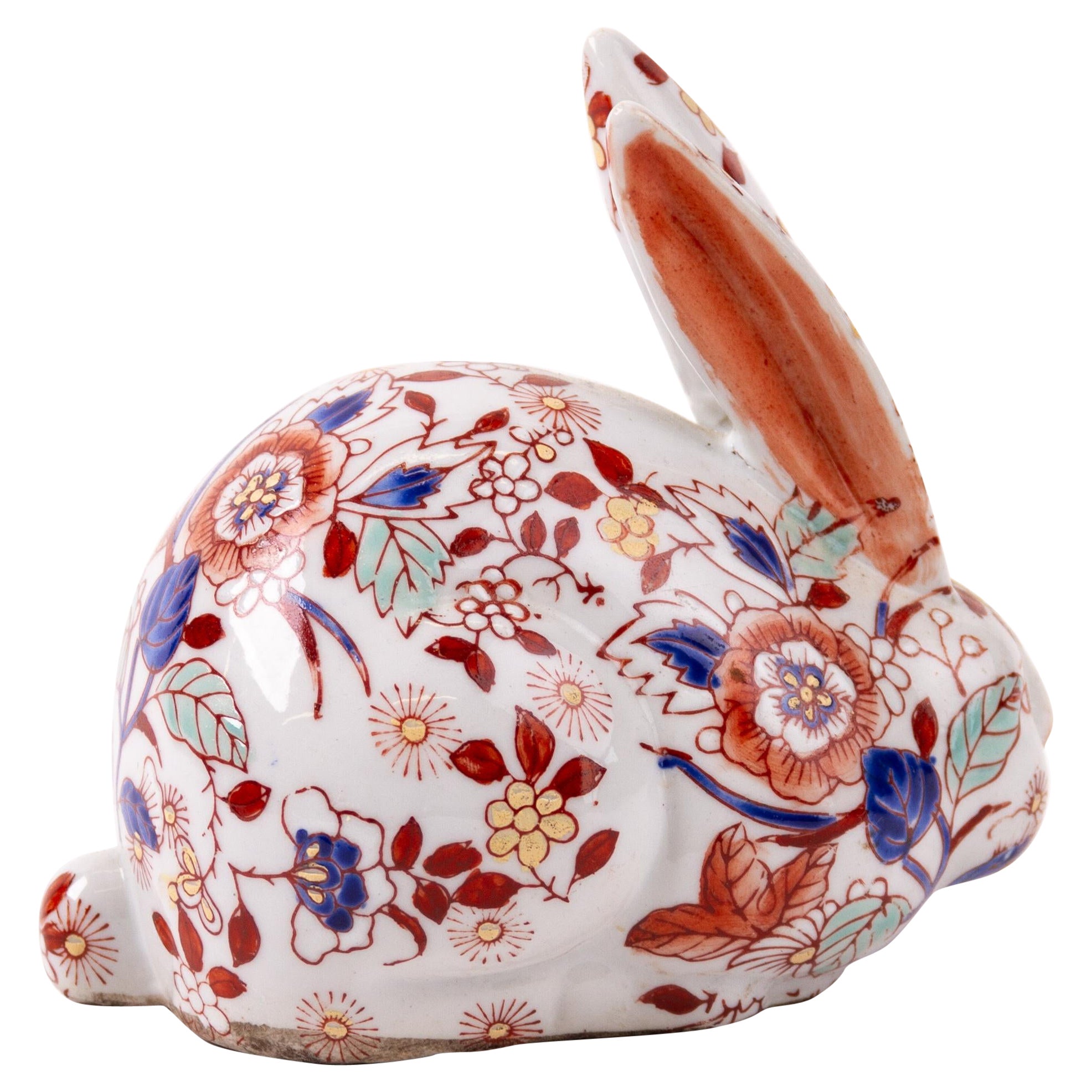 Sculpture de lapin en porcelaine japonaise Imari Porcelain 