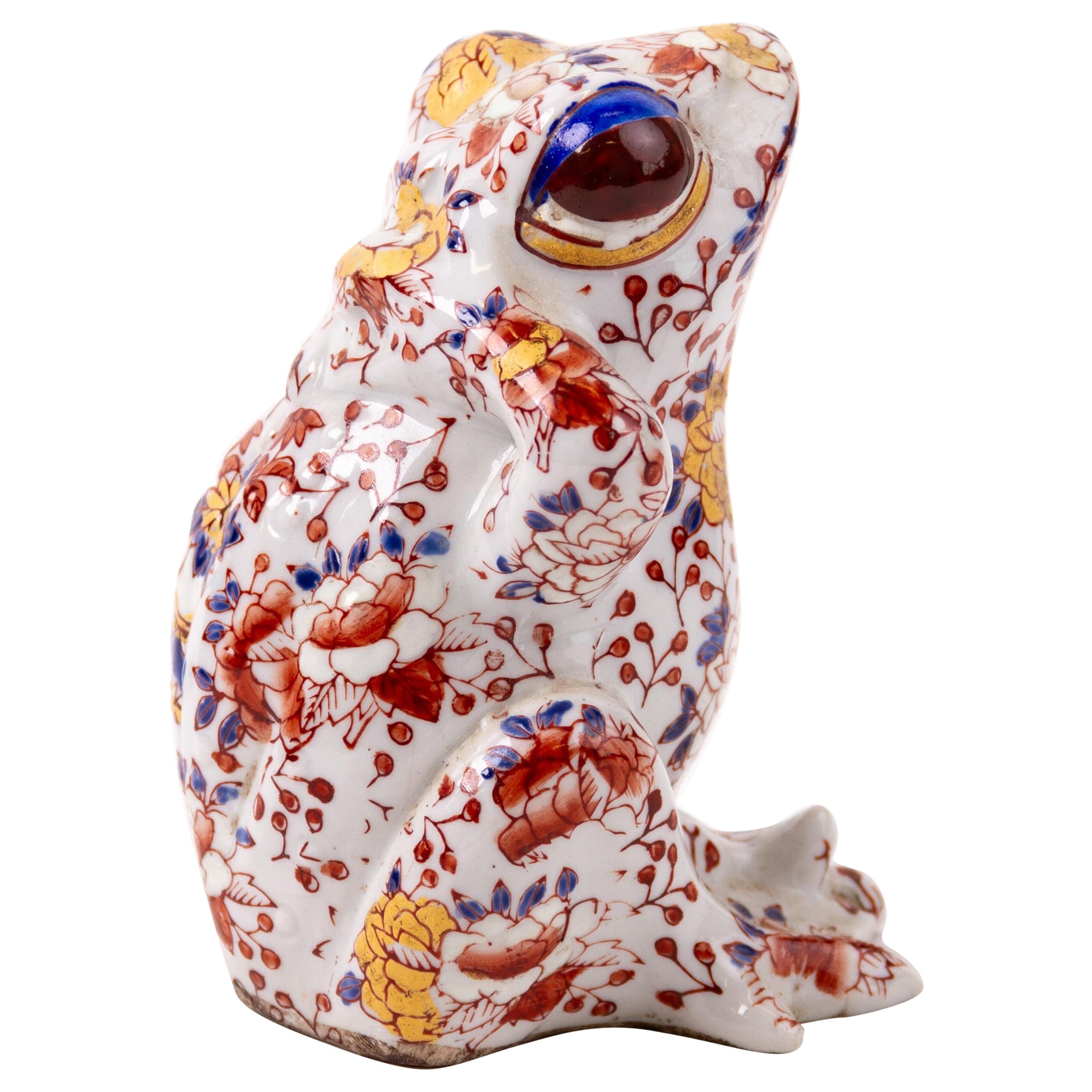 Japanese Imari Porcelain Frog Sculpture 