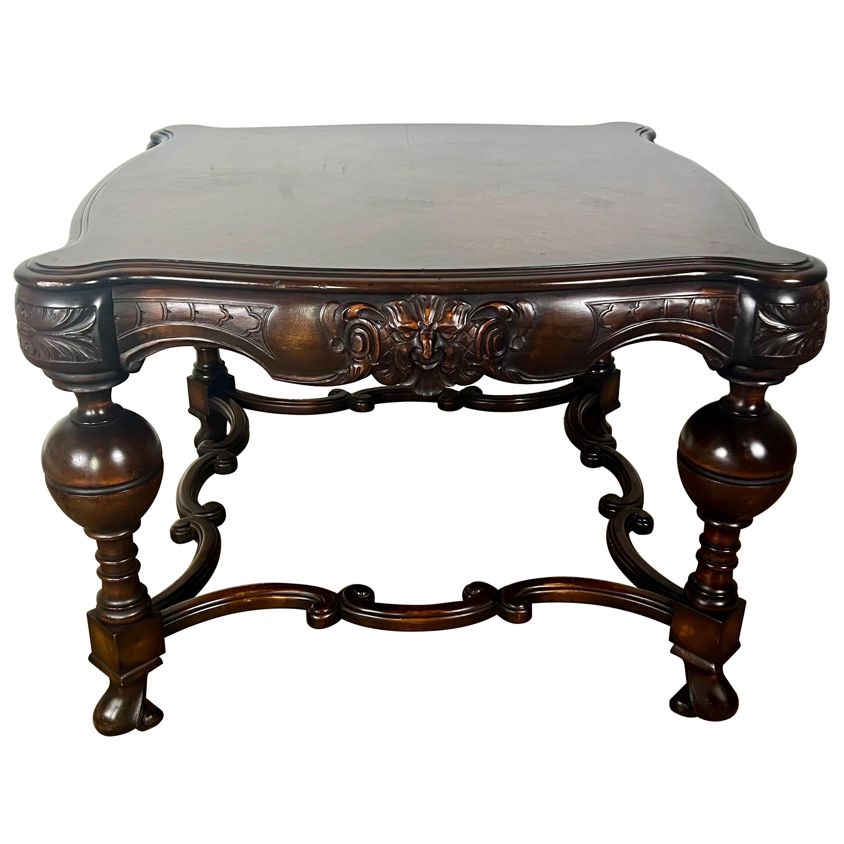 19th-century English Burl Walnut Coffee Table For Sale
