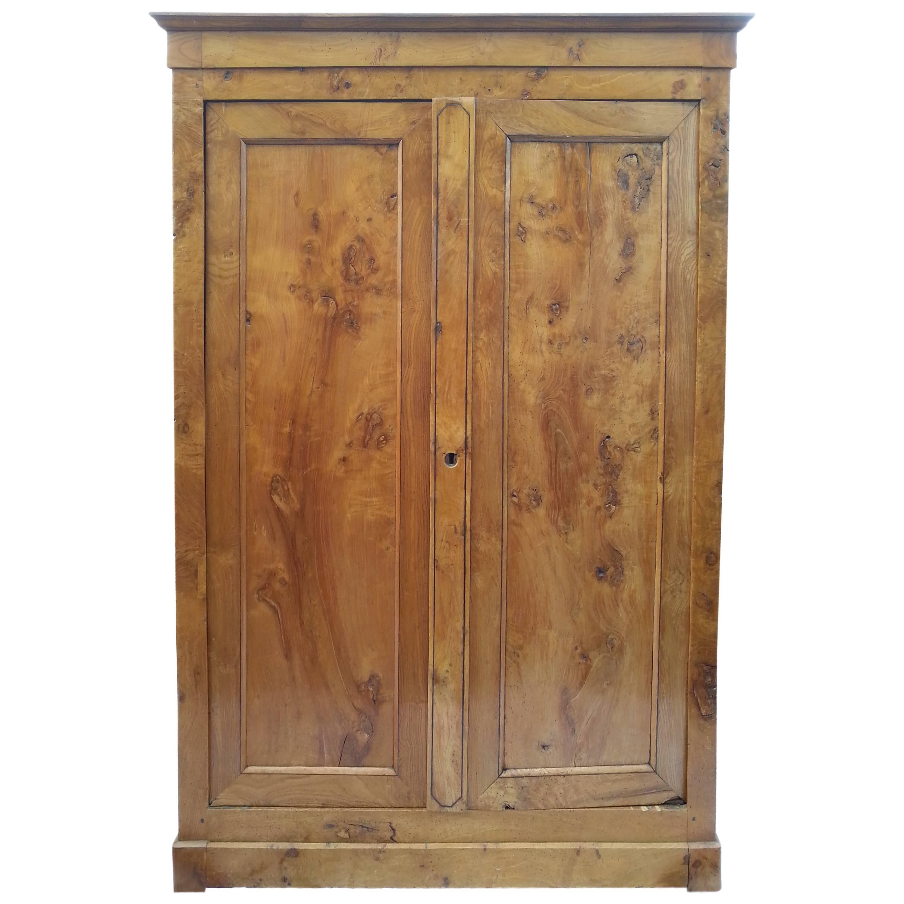 19th Century English Elm Armoire For Sale