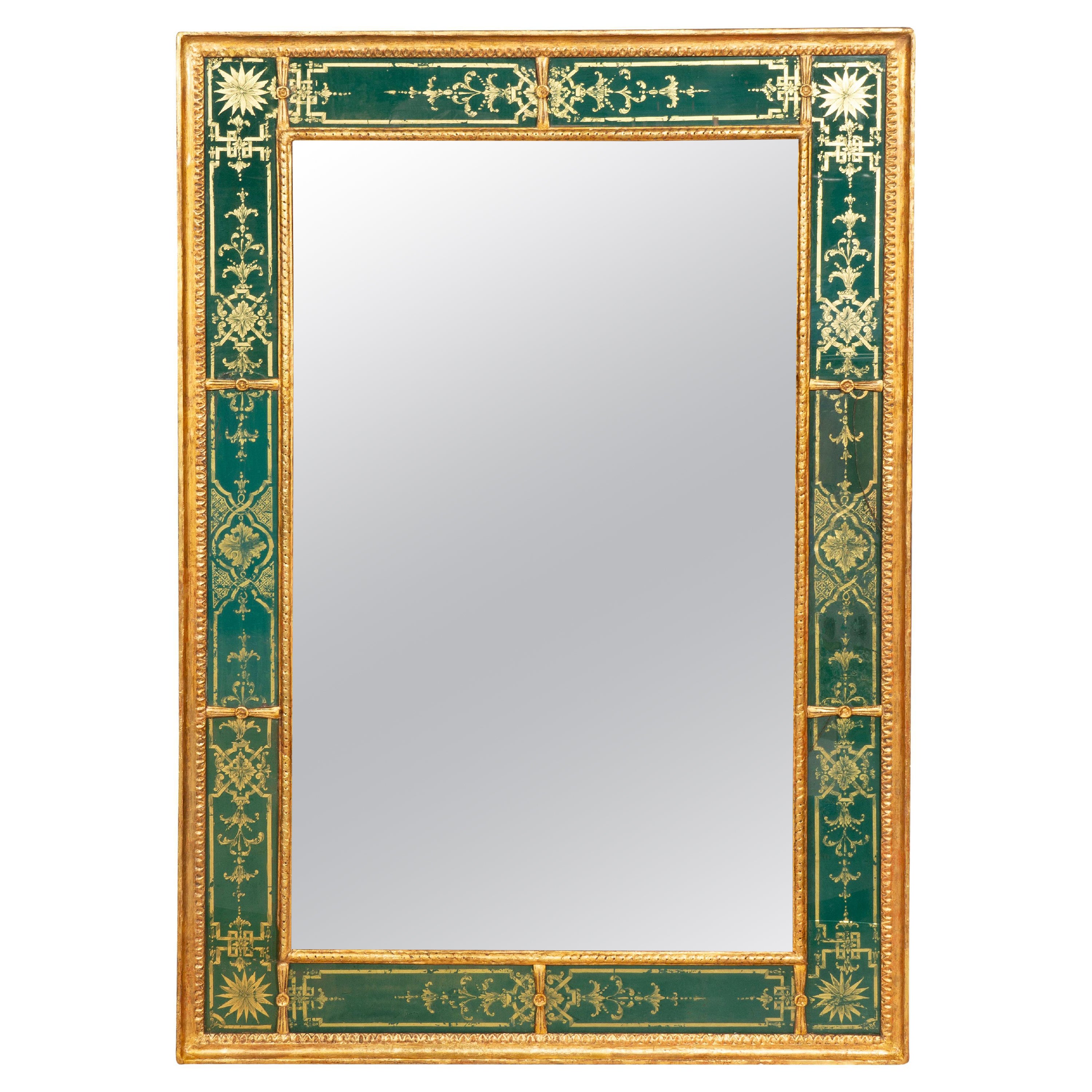 Regency Style Giltwood And Verre 'Eglomise' Mirror