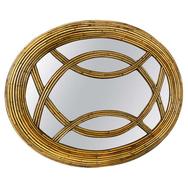 Vintage Pencil Reed Mirror For Sale at 1stDibs