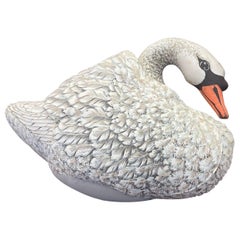 Vintage Swan Decorative Pillow.