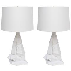 Pair of Plaster Rock Lamps by Sirmos