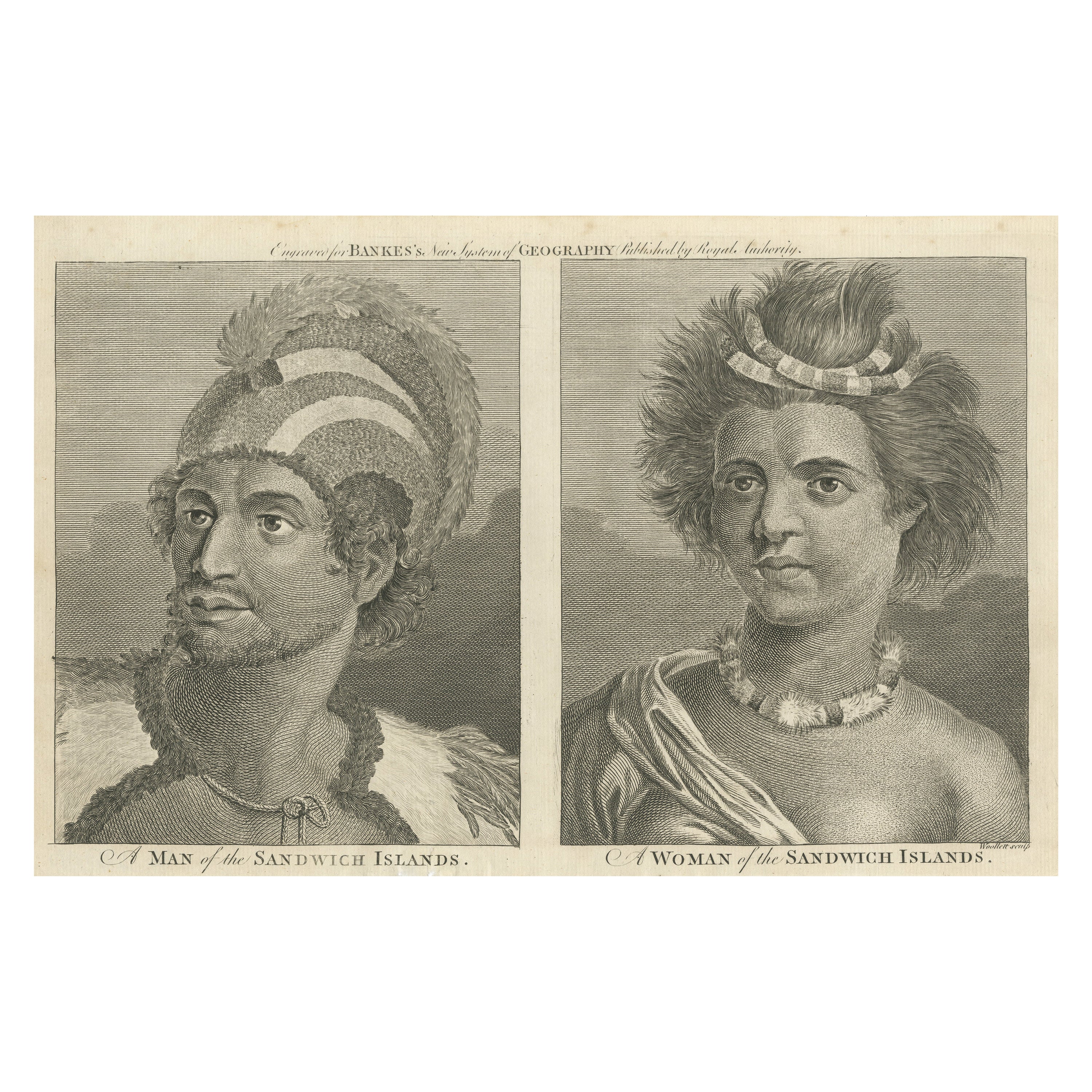 Portraits of Nobility from the Sandwich Islands (Hawaii), Published circa 1790 For Sale