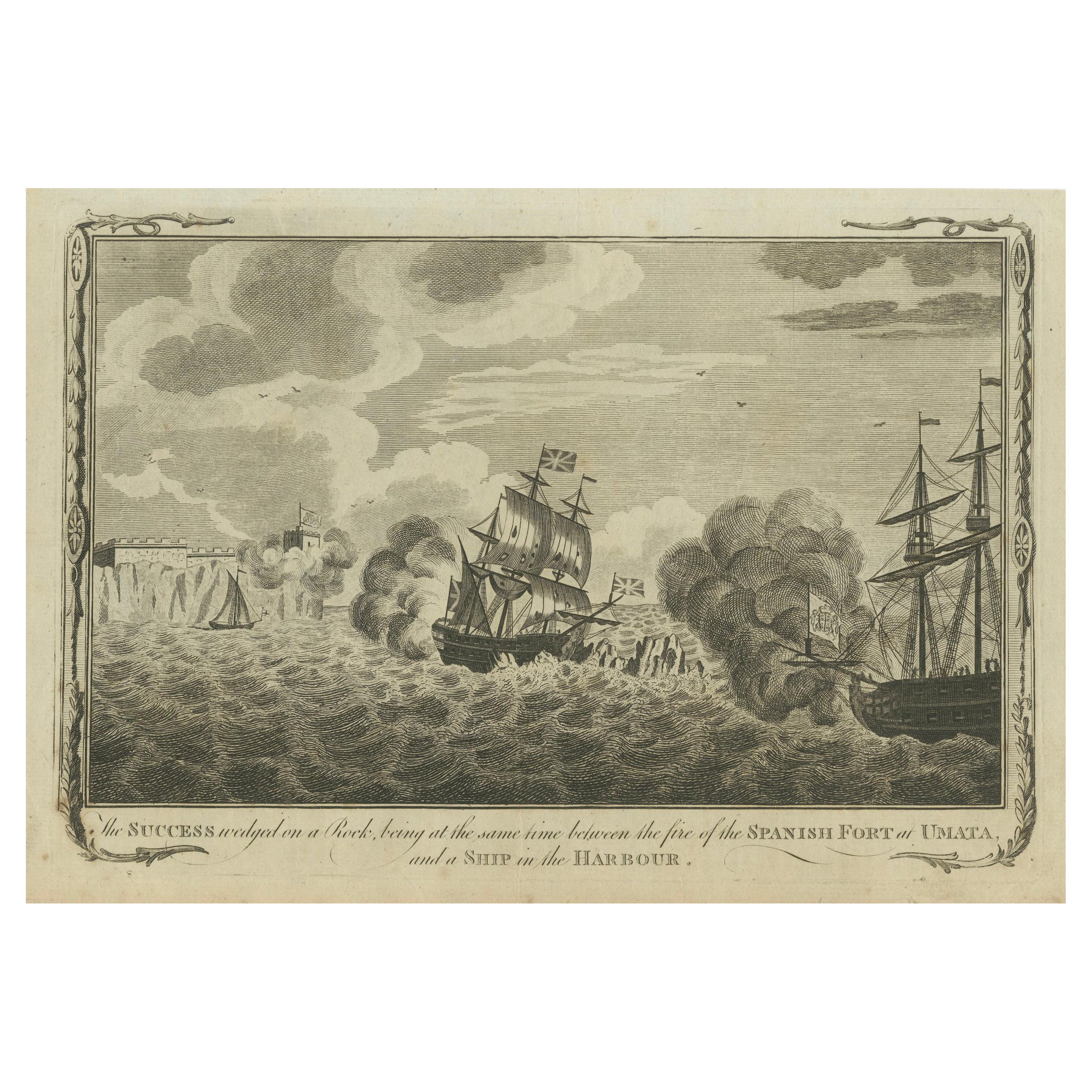 Naval Engagement at Unalata, Guam: The Peril of HMS Success, circa 1790 For Sale