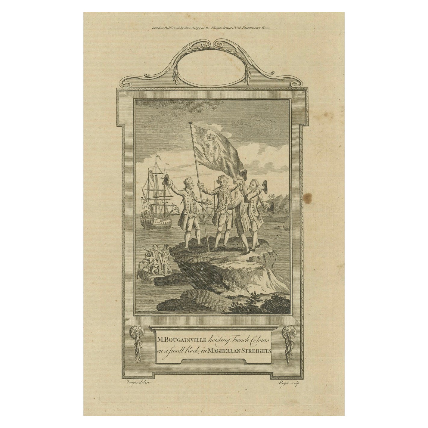 Bougainville's Claim in the Magellan Straits, circa 1767 For Sale