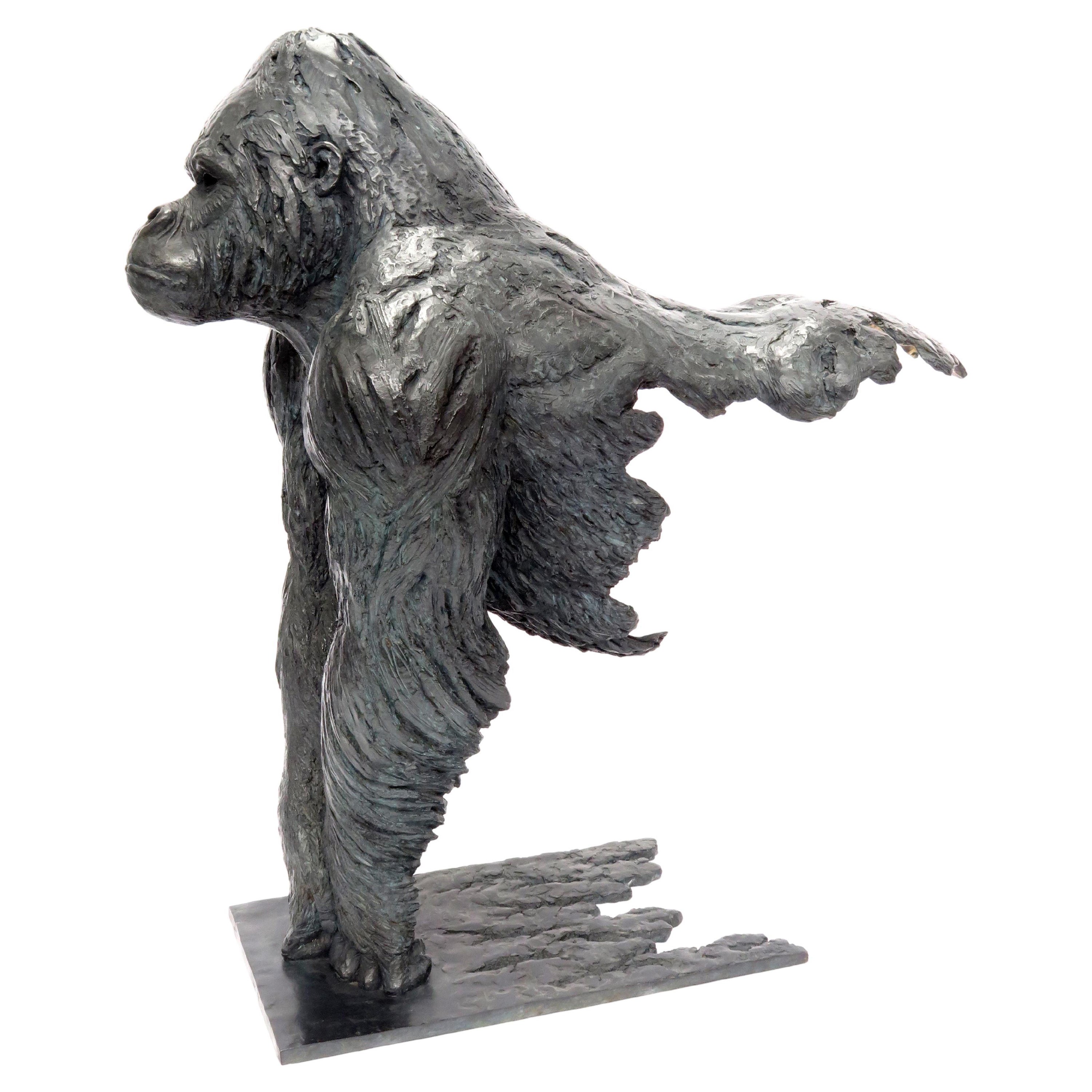 21st Century Gorilla Bronze Sculpture CONGO by Pierre-Jean Chabert For Sale