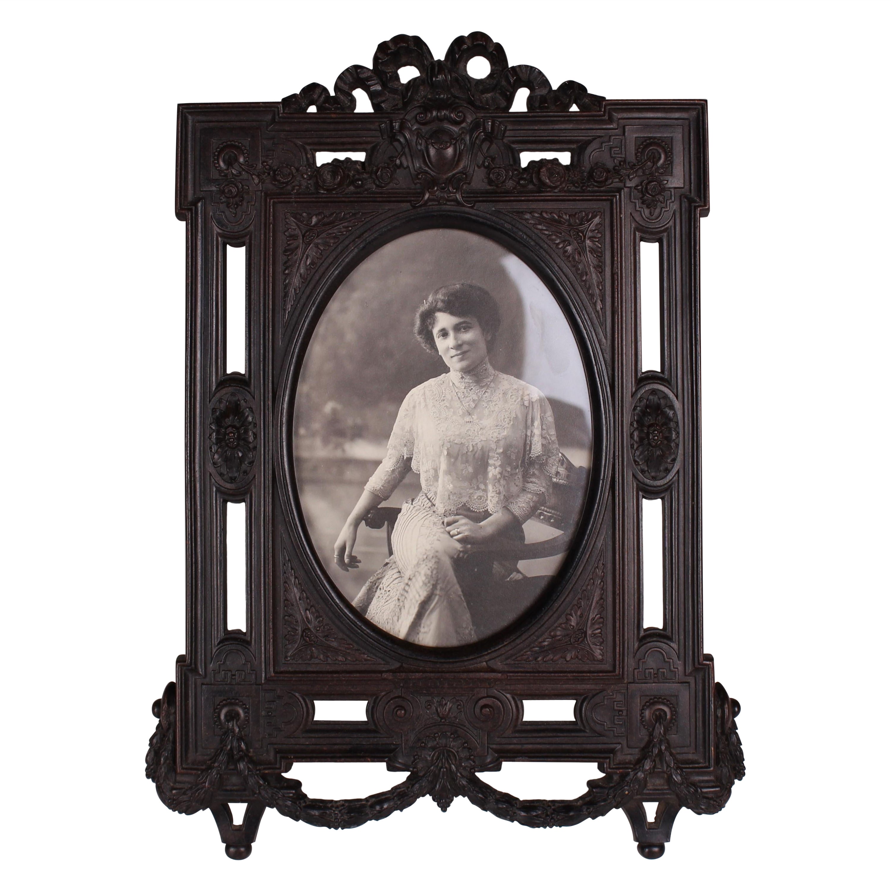 Antique Gutta-Percha Picture Frame, France, 1880s, 10 x 13 cm For Sale