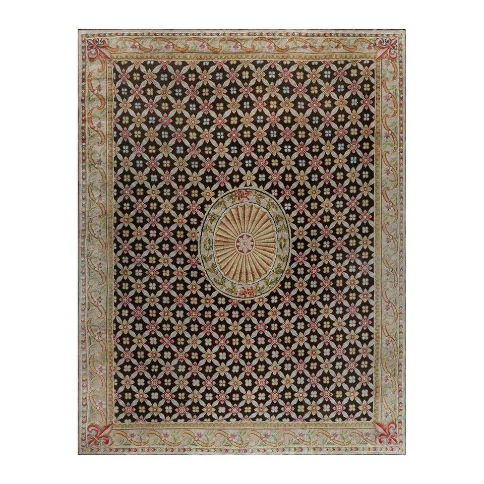 Doris Leslie Blau Authentic English Axminster Blue and Red Carpet For ...