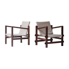 Set of two easy chairs designed and manufactured in France, around the 1960s.