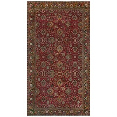 Authentic Indian Agra Bold Red Handmade Wool Carpet