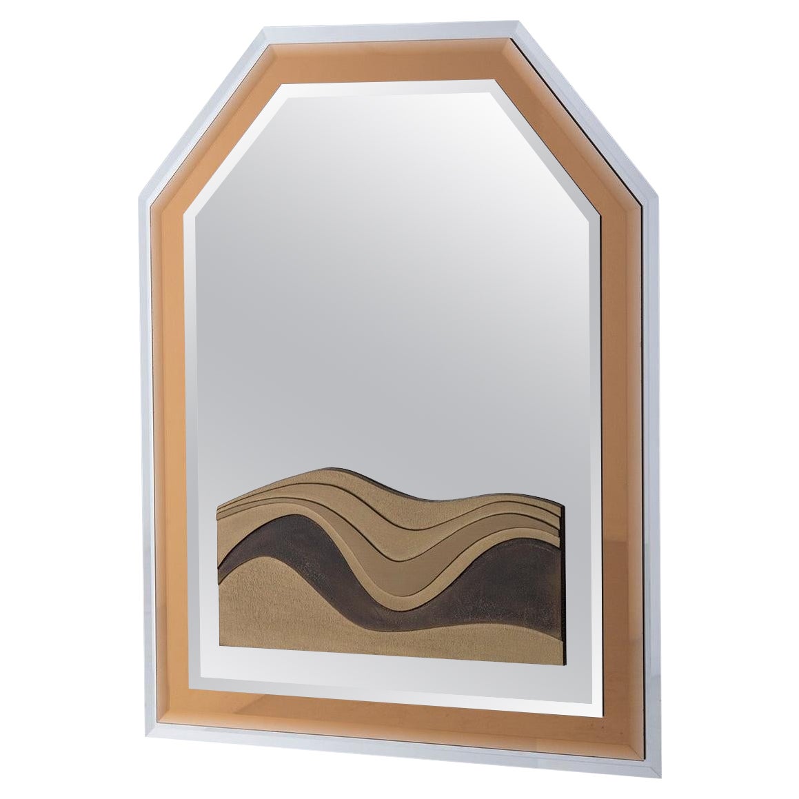 Italian wall mirror sculpture by Luciano Frigerio For Sale