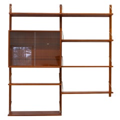 Modularer dänischer moderner dänischer 2-Bay-Wandschrank aus Teakholz von Poul Cadovius für Cado, 1950er Jahre