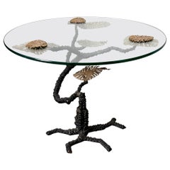 Bronze & Glass Brutalist Bosai Tree Side Table in the Manner of Silas Seandel