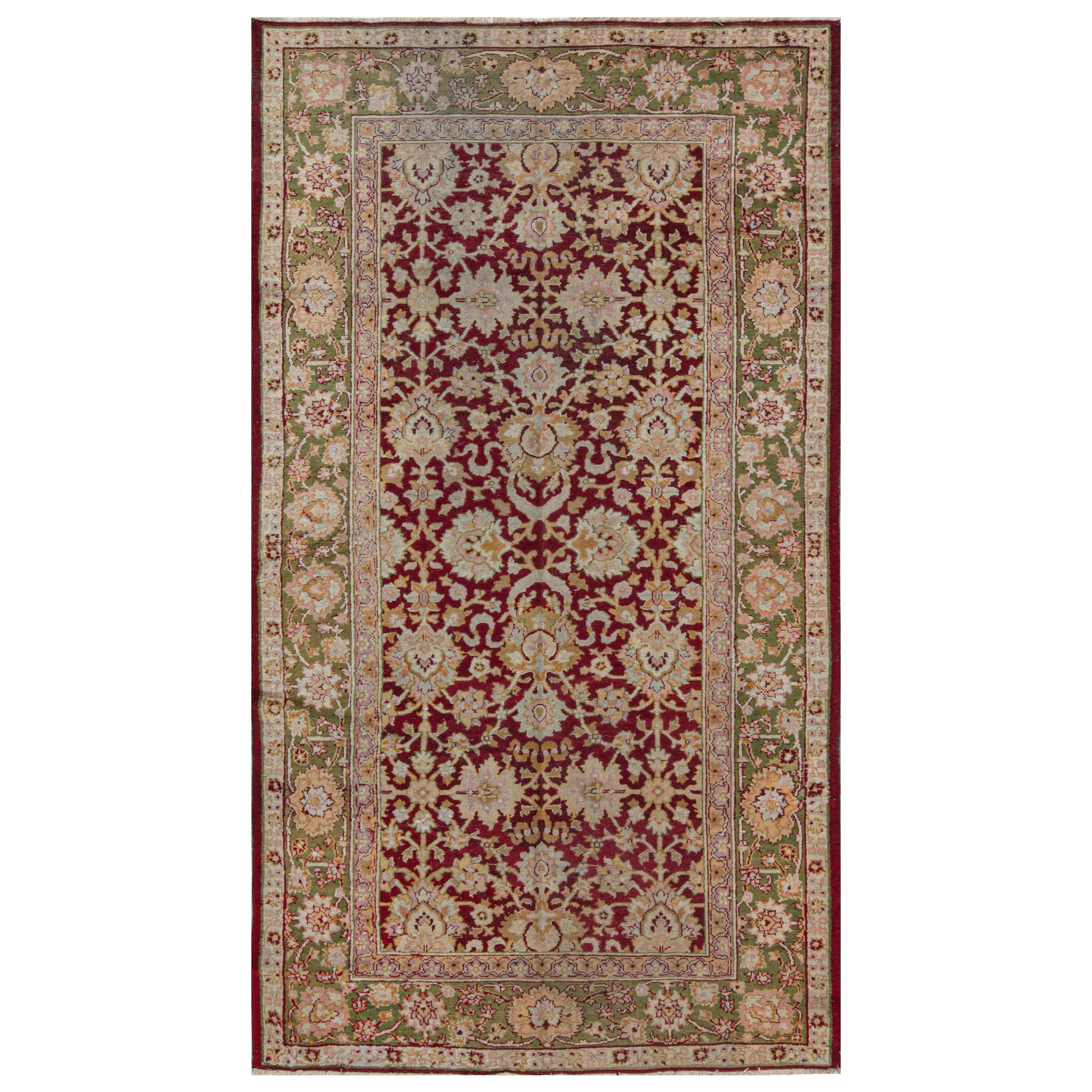 Authentischer indischer Botanischer Teppich aus Amritsar aus dem 19. im Angebot