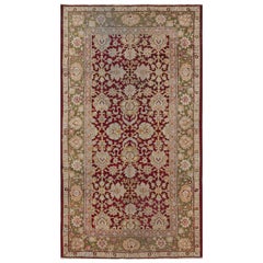 Authentischer indischer Botanischer Teppich aus Amritsar aus dem 19.