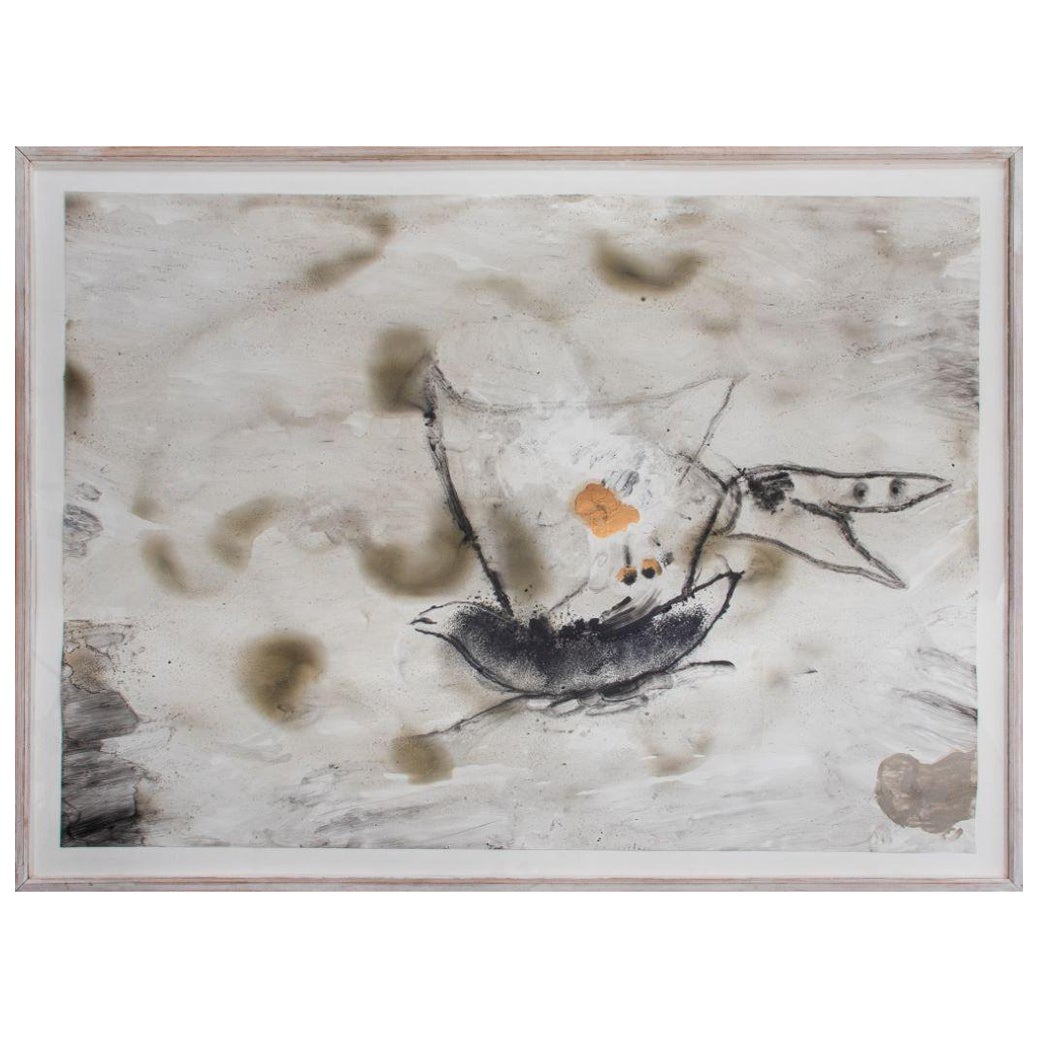 Moshe Gershuni "Untitled" Mixed Media on Paper For Sale