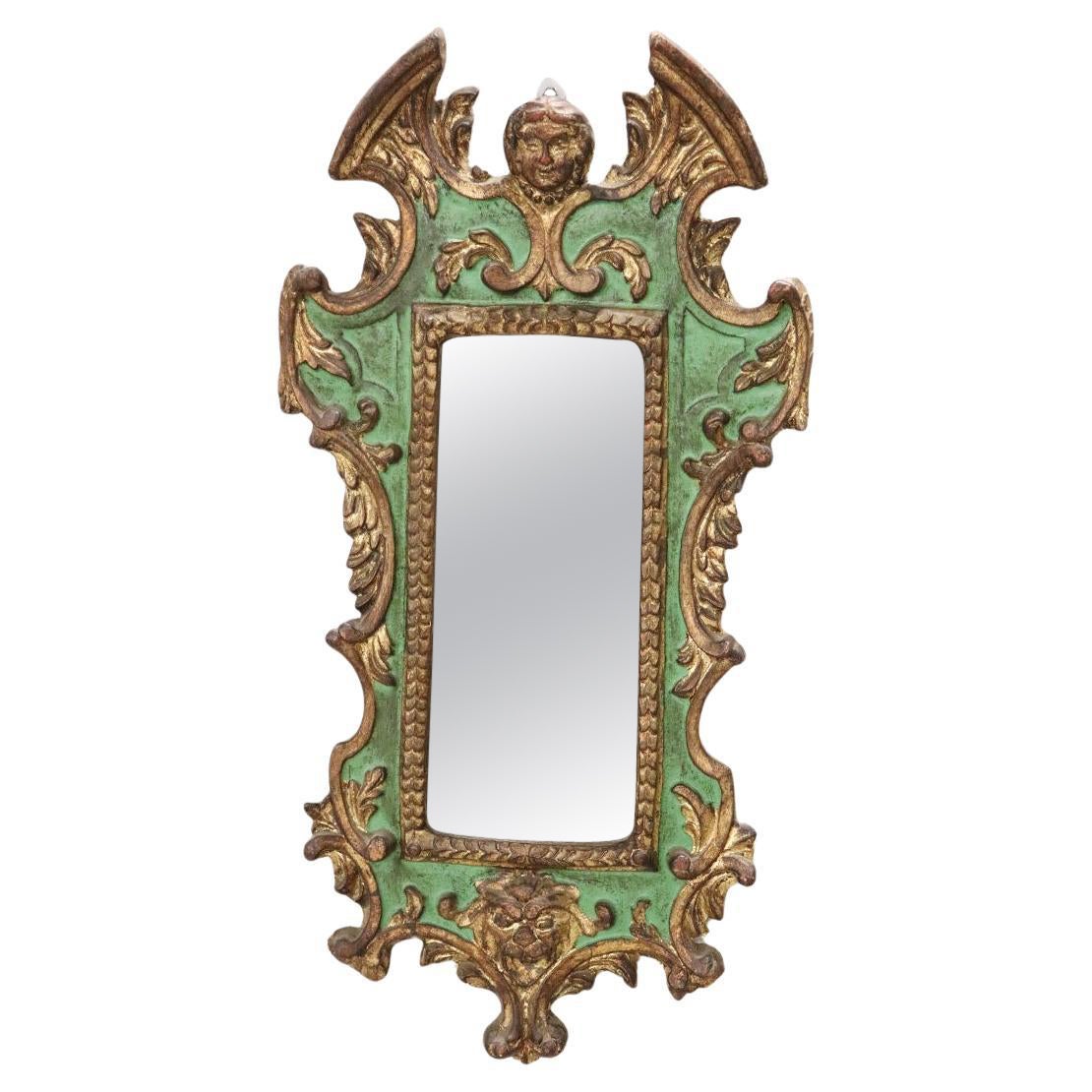 20th Century Gothic Style Carved Wood Wall Mirror For Sale