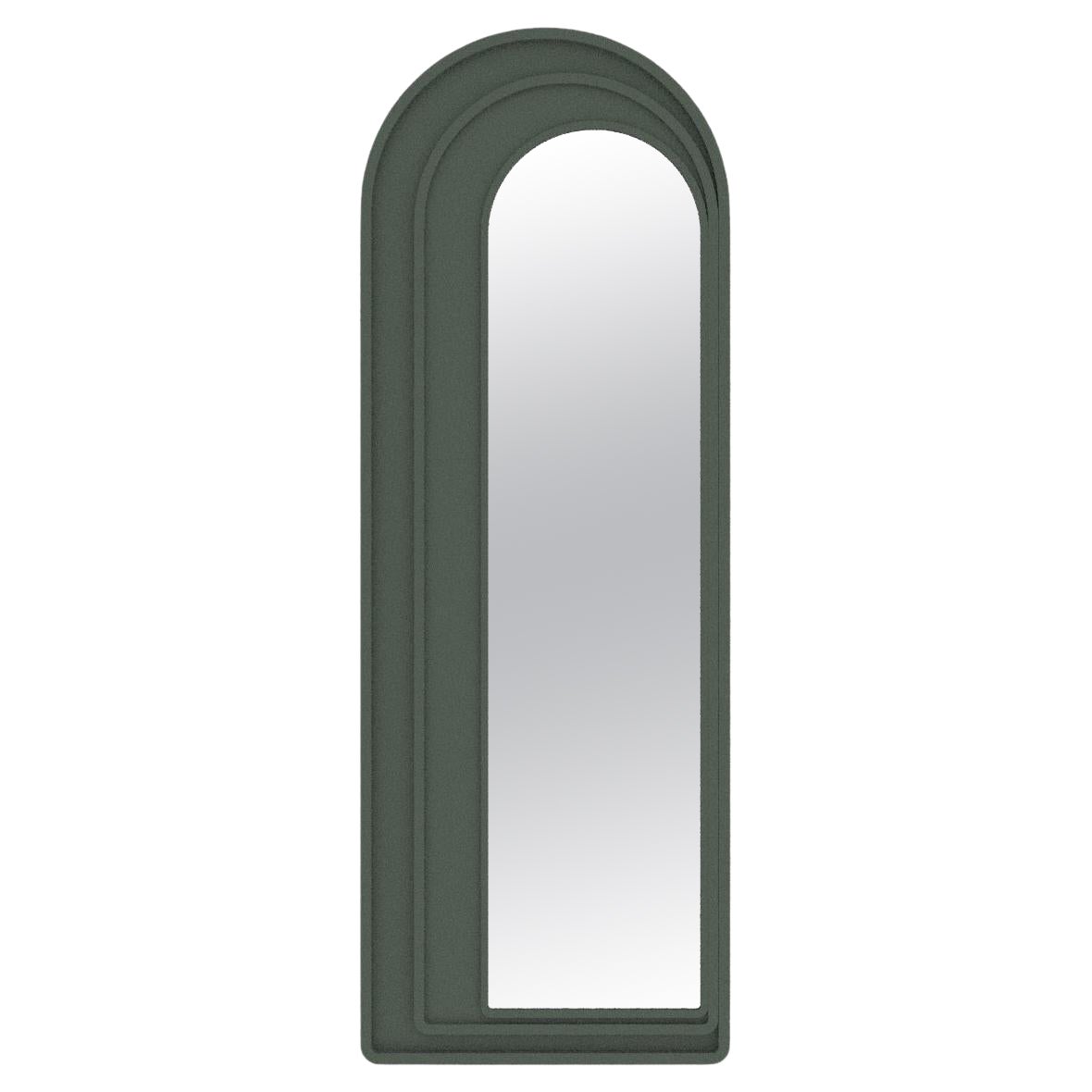 Pastel Green Modernist Andalusian Style Lacquered Mirror For Sale