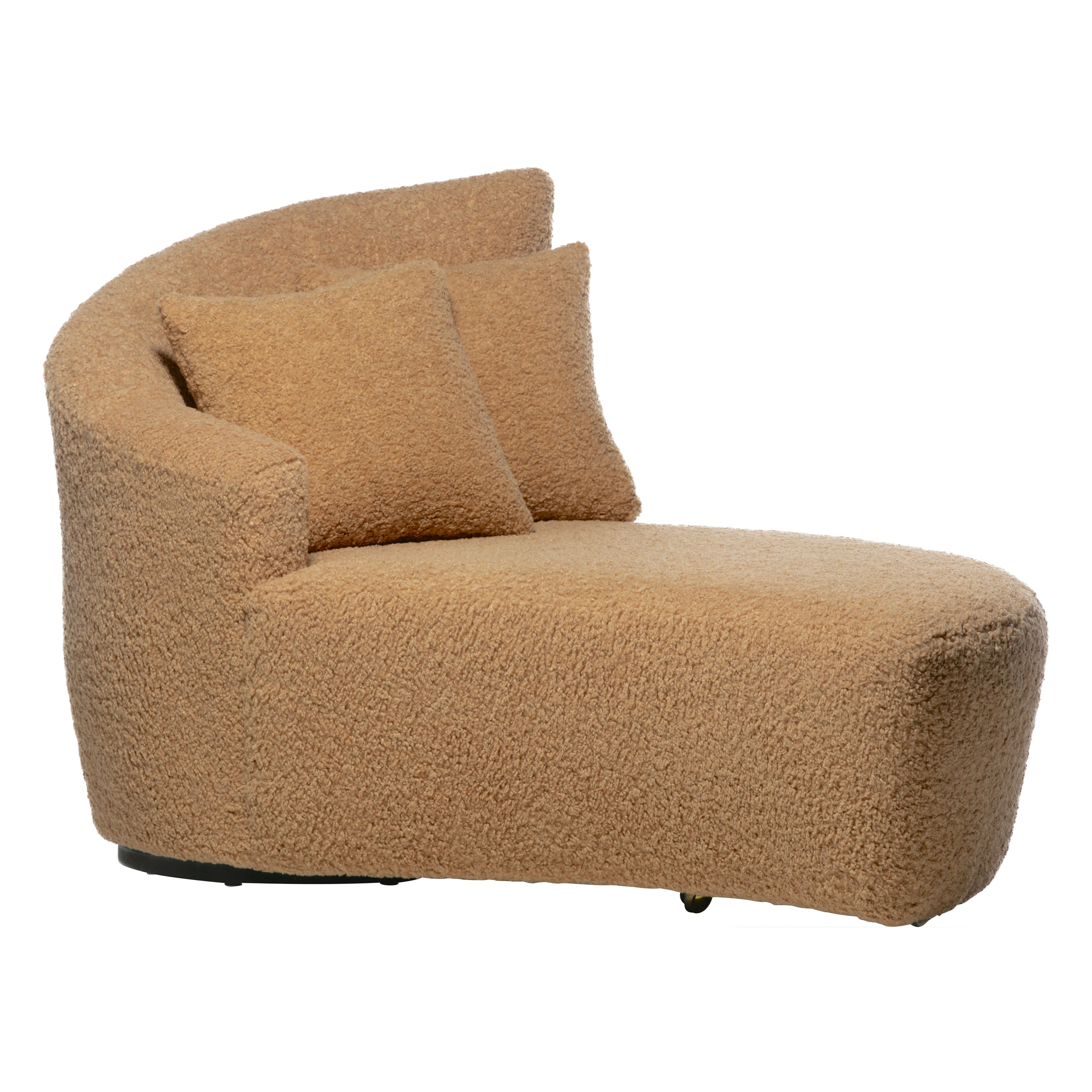 Vladimir Kagan Bilbao Swiveling Chaise Lounge in Luxurious Latte Bouclé