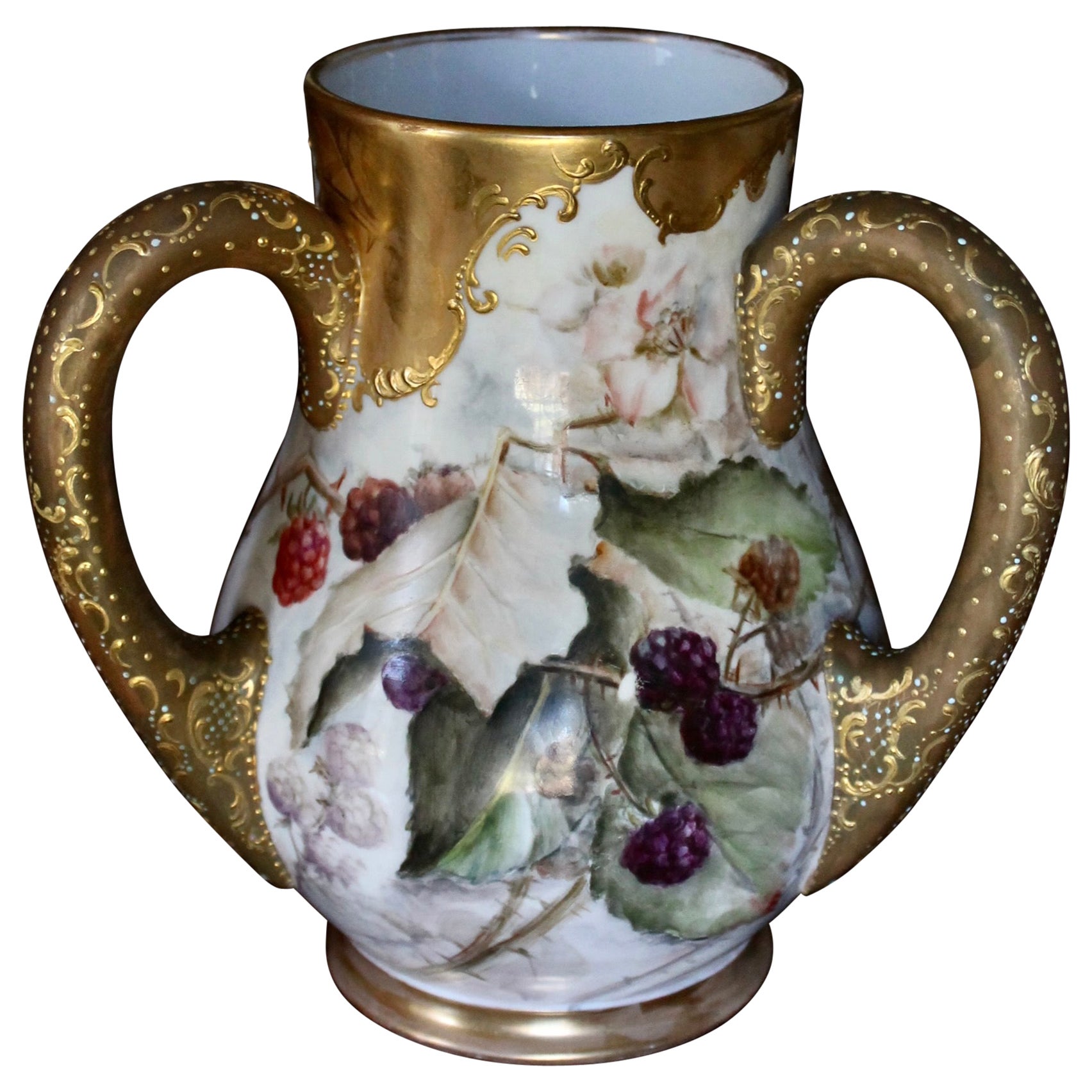 Ceramic Art Company ( C.A.C.)  American Belleck Painted Porcelain Vase For Sale