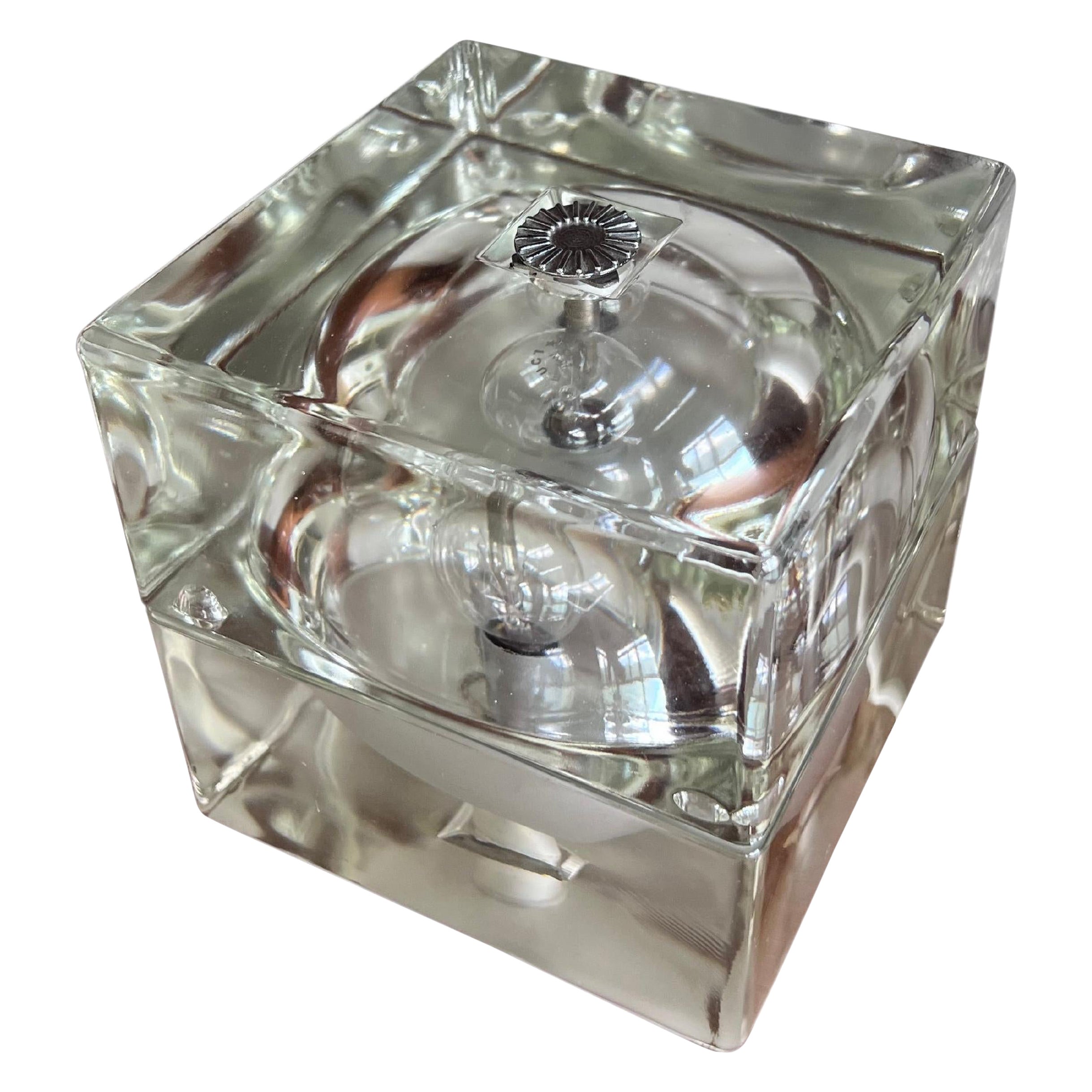 Tischlampe Cubosfera von Alessandro Mendini für Fidenza Vetraria, Glas 