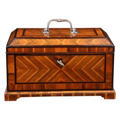 An Extremely Rare Geometric George II Parquetry Cocuswood Tea Caddy, Circa 1730