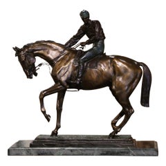Retro Late 19th Century French Bronze Sculpture "Le Grand Jockey" Signed I. Bonheur